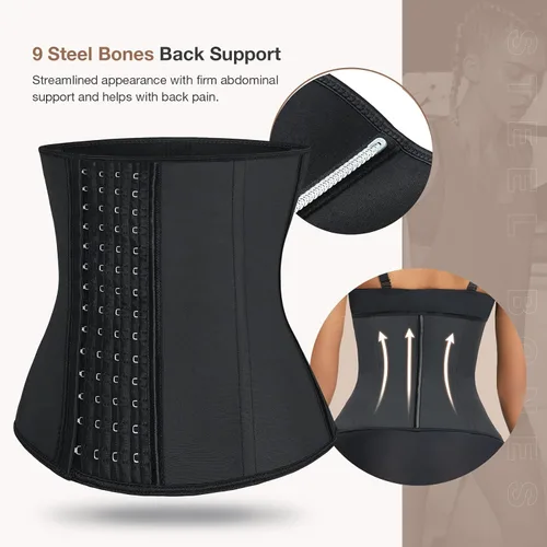 Vista 5 de Lover-Beauty Entrenador de cintura para mujer, corsés de látex, faja de entrenamiento, reloj de arena