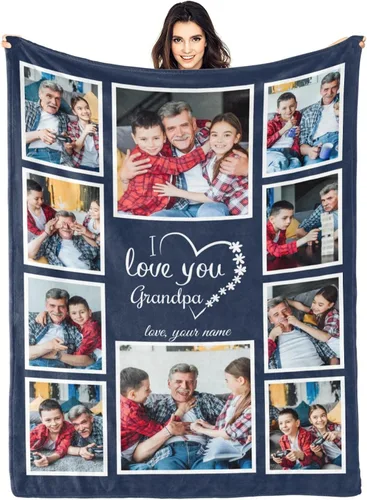 Vista 28 de Envía al Día Siguiente, Manta Personalizada con Texto en Imagen, Manta Personalizada de Collage de Fotos, Manta de Franela Personalizada, Regalos