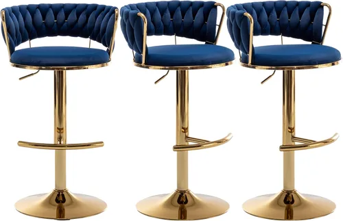 Vista 16 de Canxkun Gold - Juego de 2 taburetes de bar, sillas de bar de altura de mostrador con respaldo bajo, taburetes de bar de altura ajustable de Beige