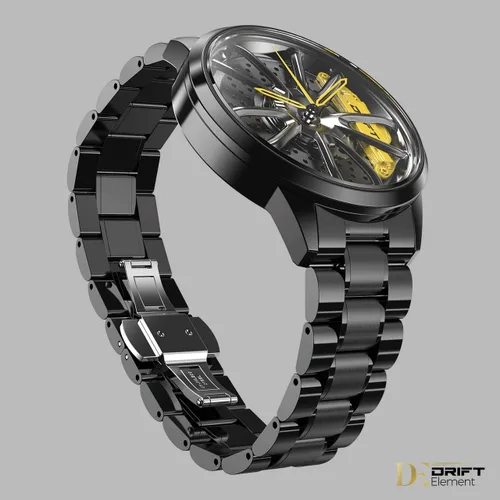 Vista 3 de DriftElement Performance GT Men Rim Watch - Sports car Mens Wristwatch in 3D Design - Custom Designer Watch with Mineral Glass - Quartz Watch