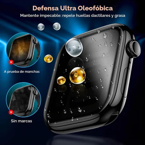 Vista 5 de LK 4Pack for Apple Watch Series 12/11/10 46mm Privacy Screen Protector Negro