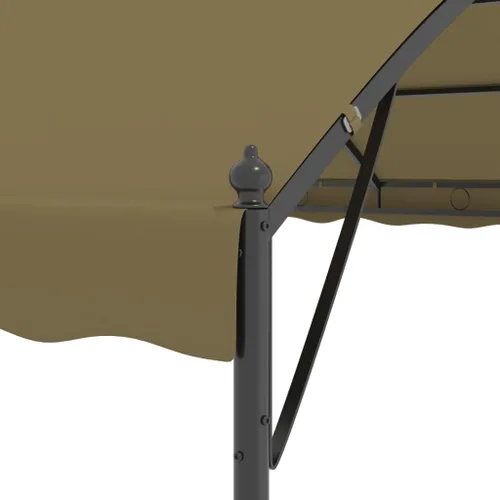 Vista 4 de Gazebo de 10 x 12, cenador para exteriores, kiosco de 13.1 x 9.8 x 8.5 pies, color gris pardo, 0.6 oz/ft² adecuado para exteriores, jardín, camping