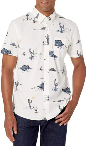 Vista 2 de Goodthreads Mens Standard-Fit Short-Sleeve Printed Poplin Shirt