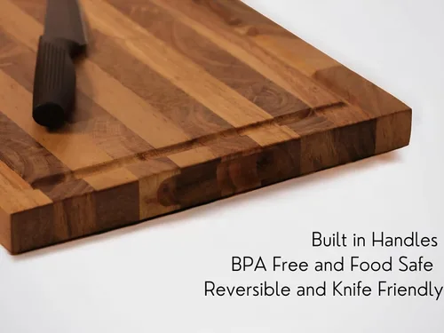 Vista 3 de Vesta Homes Tabla de Cortar de Madera de Fibra Final 15 x 10 pulgadas Tabla de Cortar y Servir/Bloque para Verduras, Frutas, Queso y Charcutería