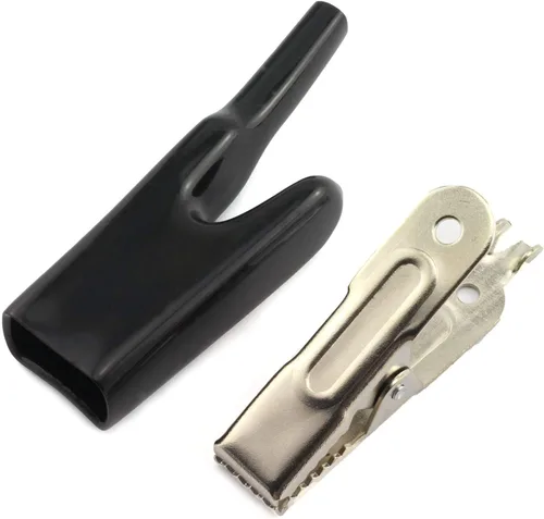 Vista 2 de 1 par de pinzas de cocodrilo para batería de coche, pinzas de cocodrilo 50A (negro+rojo)