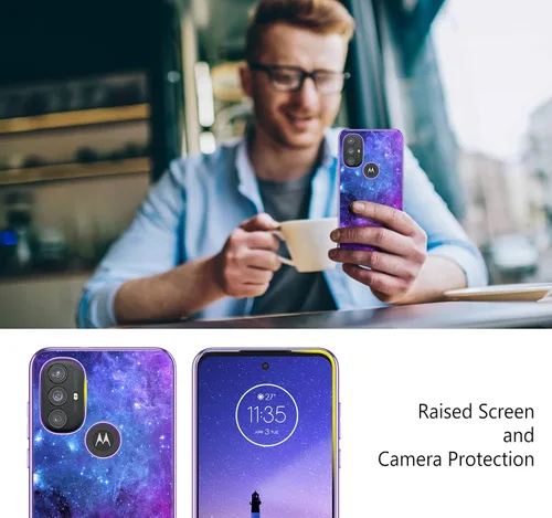 Vista 5 de GUAGUA Funda compatible con Motorola Moto G Power 2022 de 6.5 pulgadas, que brilla en la oscuridad, nebulosa espacial, delgada, antiarañazos