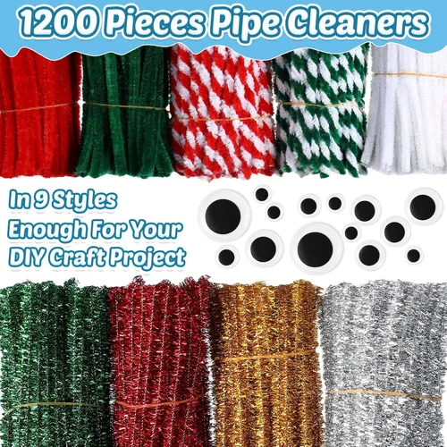 Vista 4 de Jenaai 700 piezas de limpiador de tuberías de chenilla a granel para Color arcoíris