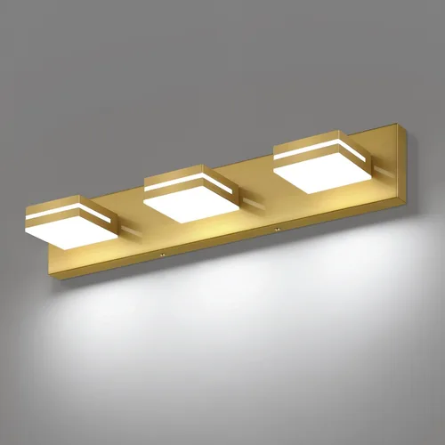 Vista 83 de SineRise - Moderna lámpara LED para tocador de baño (2 luces, 39.4 cm, regulable), iluminación de pared de baño moderna de acrílico cepillado sobre