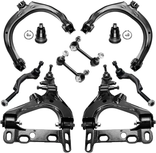 Vista 53 de Detroit Axle - Kit de suspensión delantera de 10 piezas para Jeep 2002-2004