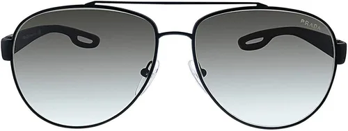 Vista 2 de Prada Linea Rossa PS 55QS DG00A7 - Lentes de sol Pilot de metal negro con lente gradiente gris