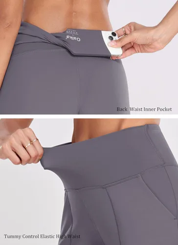 Vista 97 de Oalka - Pantalones deportivos para mujer, con cintura alta y bolsillos, para hacer deporte, yoga y entrenar