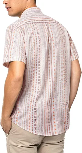 Vista 5 de HISDERN Men's Summer Tropical Shirts Short Sleeve Hawaiian Button Down Retro Shirts Striped Casual Beach 70S Vacation