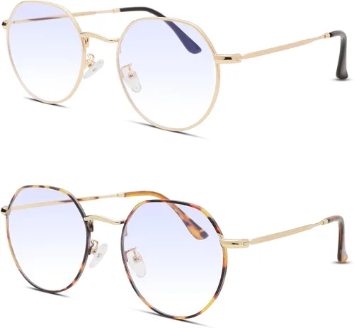 Vista 17 de Pro Acme Gafas redondas de moda Metal Clear Lens Frame Vintage Unisex Gafas 53MM