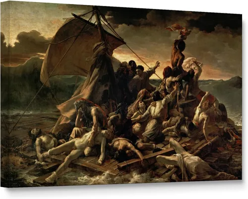 Vista 24 de Niwo ART - Bandera, serie de pinturas más famosas del mundo, lienzo para pared, decoración del hogar, envoltura de galería, estirado, enmarcado