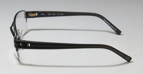 Vista 4 de Oga 7923o - Bisagras de resorte de media montura para hombre, diseño masculino, lentes elegantes de alta clase (55-17-135, negrogris pardo), Negro