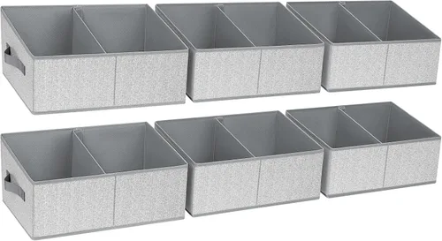 Vista 33 de DIMJ Contenedores de almacenamiento trapezoidales para ropa, 4 paquetes organizadores de armario y cestas de almacenamiento, cestas plegables