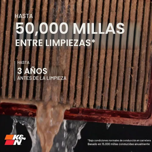 Vista 5 de K&N Filtro de aire de motor de vida útil Dryflow: sintético seco, lavable, filtro de repuesto: compatible con camiones y SUV V8 Ford/Lincoln