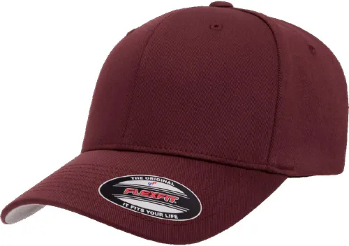 Vista 55 de Gorra de béisbol Flexfit Wooly Combed Premium de 6 paneles estructurada Ajuste elástico Paquete al por mayor disponible Negro