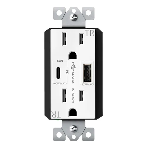 Vista 10 de TOPGREENER Toma USB, toma de pared USB tipo C con 36 W Power Delivery, receptáculo dúplex resistente a manipulaciones de 15 A, salida USB C