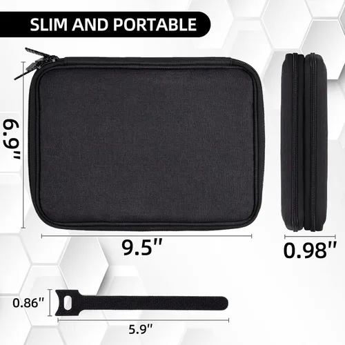 Vista 4 de Organizador de artículos electrónicos, estuche de viaje, organizador de cables, accesorios de viaje, esenciales para mujeres y hombres, bolsa
