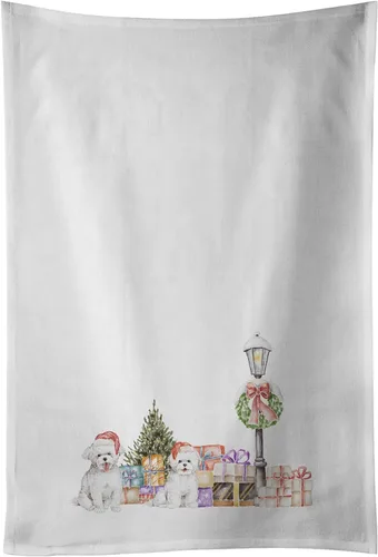 Vista 22 de Caroline's Treasures CK8100WTKT - Juego de 2 toallas de cocina con diseño de bulldog francés con diseño de país de las maravillas navideñas