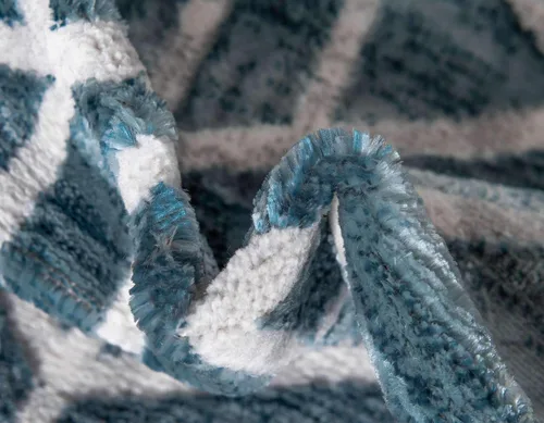 Vista 7 de Unique Loom Matrix Trellis Collection - Alfombra de área, diseño (2 pies x 6 pies 1 pulgada, color azul/marfil)