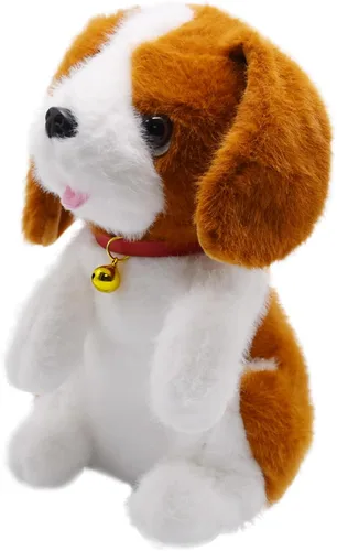 Vista 2 de Adorable animal de peluche de Beagle ultrasuave y esponjoso, peluche de perro pequeño con lengua rosa diminuta que asoma, regalos encantadores