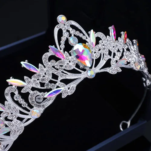 Vista 5 de Kamirola Diadema de coronas y tiaras de cristal para niñas o mujeres fiesta de cumpleaños boda graduación novia Navidad San Valentín