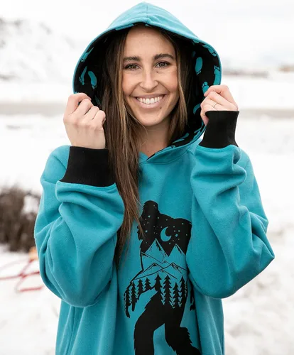 Vista 44 de Lazy One Sudadera con capucha de gran tamaño, ropa de dormir cómoda, vestido de suéter para mujer