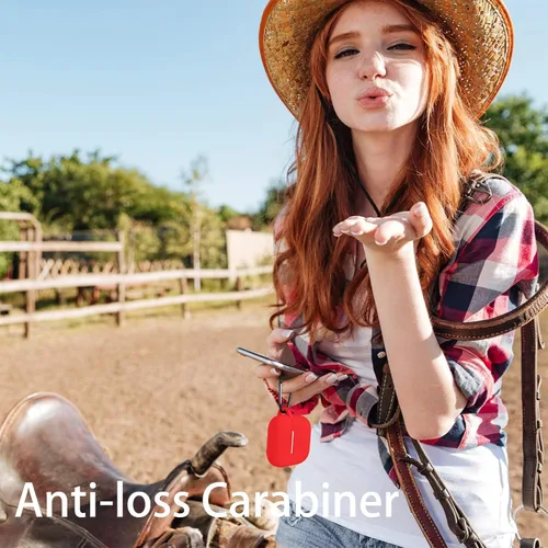 Vista 4 de Funda para AirPods 4, funda de silicona compatible con Apple AirPods de 4ª generación, color rojo