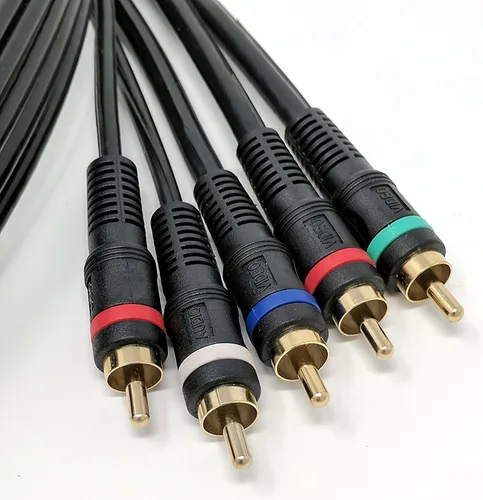 Vista 2 de RiteAV - Cable de video componente de 3 pies y audio RCA dual, 5 RCA, HDTV - Negro
