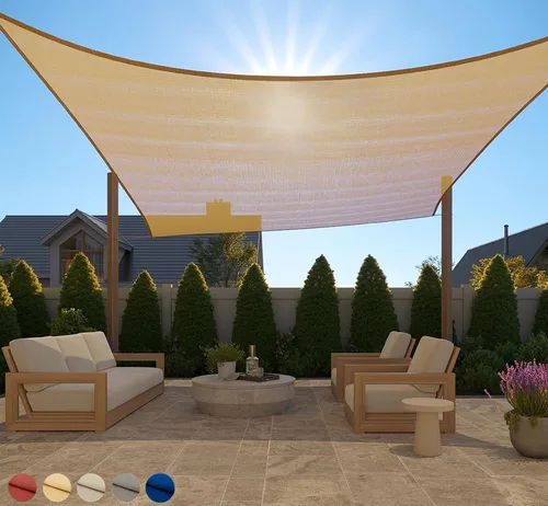 Vista 38 de GORILLA GRIP - Toldo parasol resistente, protección UV, resistente a la decoloración, desgarros y óxido, rectangular, con bordes curvos que bloquean