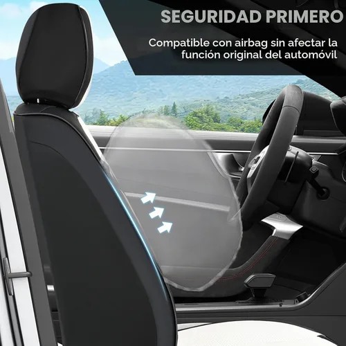 Vista 4 de FLORICH Fundas de asiento delantero de automóvil, fundas de asiento de cuero para automóviles, protector de asiento impermeable transpirable, fundas