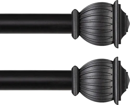 Vista 18 de Kenney Beckett - Barra decorativa estándar para cortina de ventana, 5/8", 28-48", negra Negro