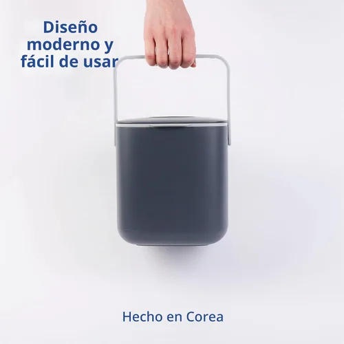 Vista 6 de Blue Ginkgo - Contenedor de compost de cocina, 2.6 L, color gris oscuro