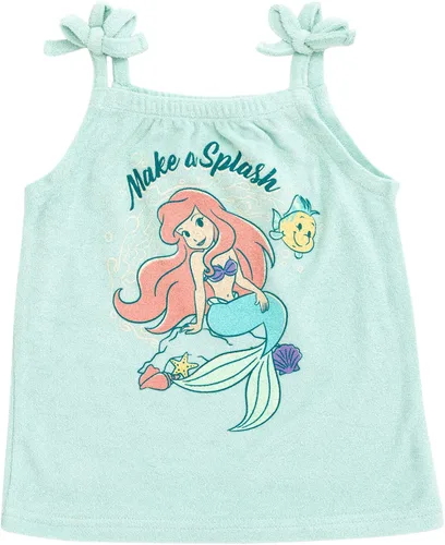 Vista 2 de Disney Minnie Mouse Little Mermaid - Camiseta sin mangas para niñas con diseño de delfín, pantalones cortos y sombrero de 3 piezas, recién nacido a