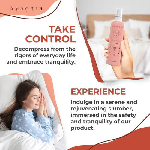 Vista 4 de Ayadara Namaste Bed & Linen Mist - Spray de almohada lavanda para un sueño tranquilo, más de 2000 usos