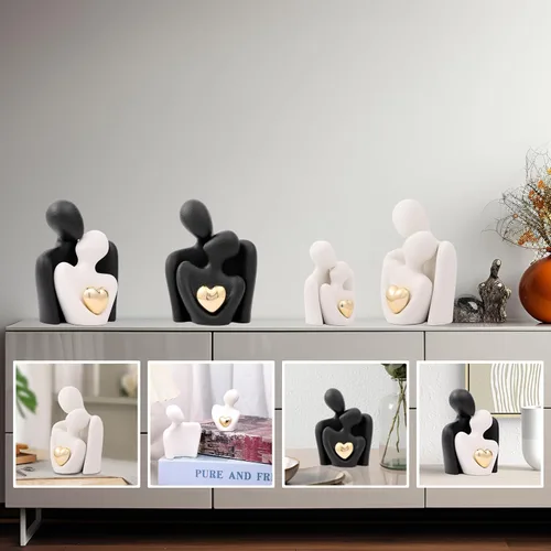 Vista 4 de Decoración de habitación para parejas, escultura de amor abrazable, decoración del hogar, adornos para sala, adornos para estantes, regalo para San