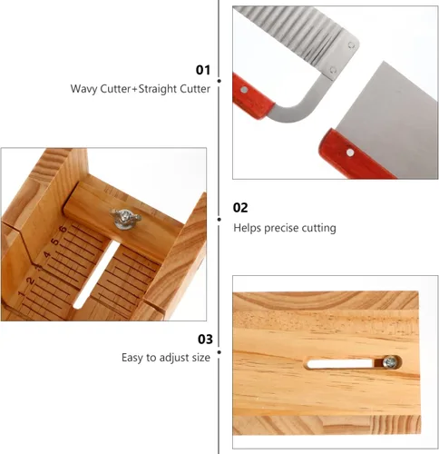 Vista 7 de Molde de madera para cortar jabón con cepillo ondulado recto raspador herramienta de corte para velas hechas a mano herramienta de fabricación
