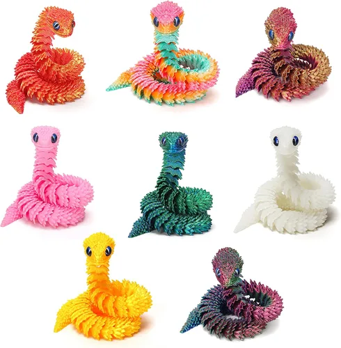 Vista 7 de uyrzwek 4 Piezas Juguetes de Serpiente Impresos en 3D de 12 pulgadas, Animales Impresos en 3D, Artículos Flexibles de Serpiente Impresos en 3D