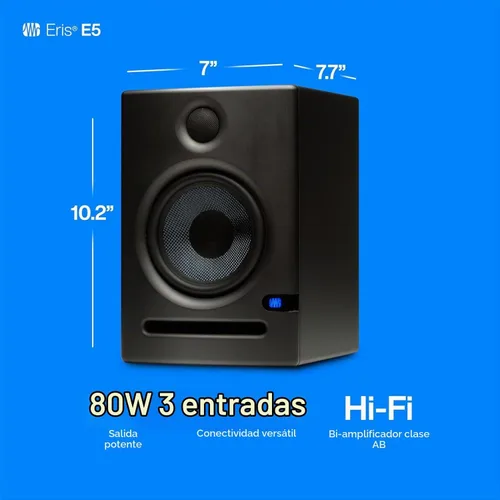 Vista 5 de PreSonus Eris E5 Par de monitores de estudio de campo cercano de 5.25" de 2 vías