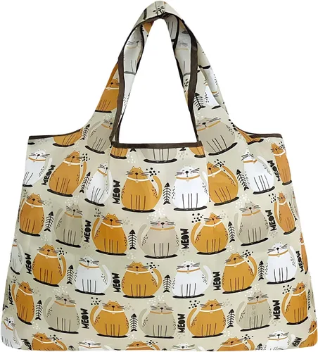 Vista 3 de allydrew Large Foldable Tote Nylon Reusable Grocery Bags