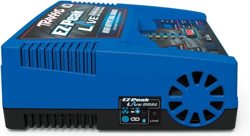 Vista 4 de Traxxas EZ Peak Live Dual, cargador multiquímico de 200 W con identificación, azul 2973