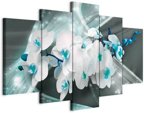Vista 28 de Lienzo decorativo con impresión artística de diseño de orquídea de Artgeist Orquídea #01