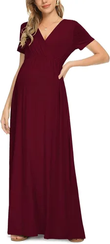 Vista 4 de Xpenyo - Vestido largo de maternidad casual para el embarazo la fiesta de bienvenida del bebé