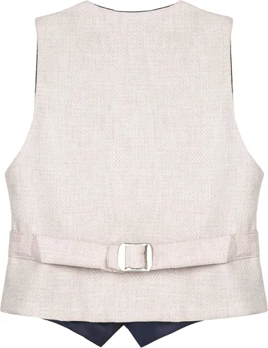 Vista 8 de Lilax Traje formal de 4 piezas para niños, chaleco, pantalones y corbata, Blanco