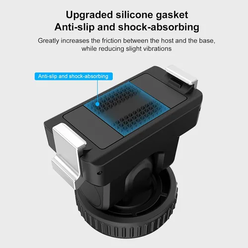 Vista 5 de PULUZ Soporte de montaje rápido para DJI Osmo Action 5 Pro/4/3, zapata fría con agujero de tornillo de 1/4 pulgadas y ajuste de inclinación de 75°