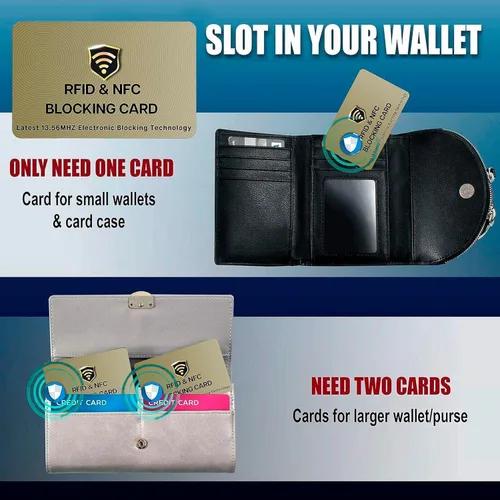 Vista 7 de SaiTech IT Tarjetas RFID, paquete de 5 tarjetas que protegen todo el monedero para hombres y mujeres, NFC sin contacto, protector de tarjeta