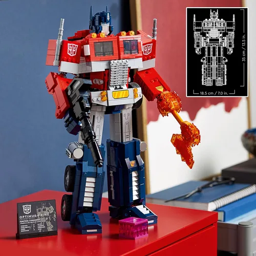 Vista 3 de LEGO Icons Optimus Prime 10302 - Conjunto de figuras de Transformers, coleccionable transformable 2 en 1, kit de construcción de modelo de robot