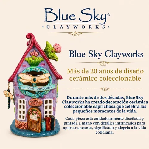 Vista 9 de Blue Sky Ceramics - Vela de cerámica con diseño de libélula divina, azul, (20500)